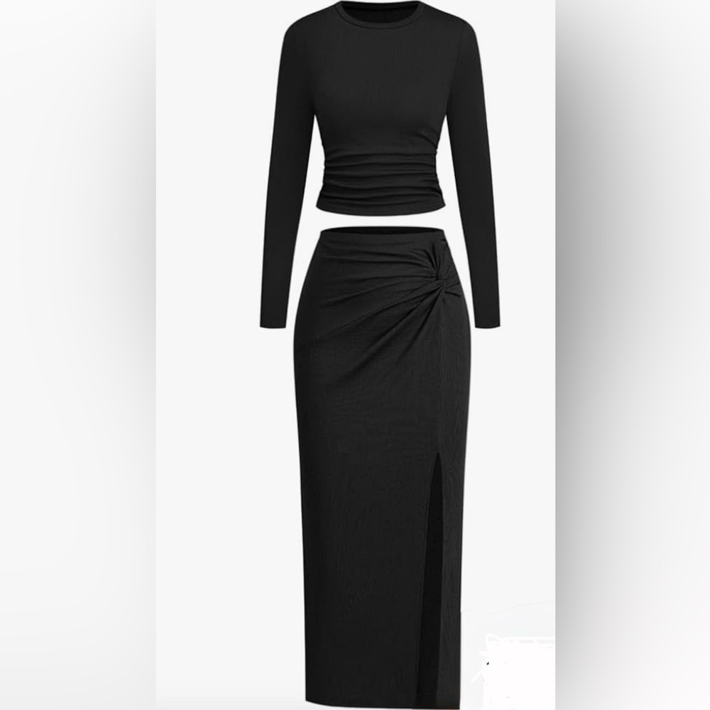 Chic Black 2 PC Bodycon Skirt set for Women